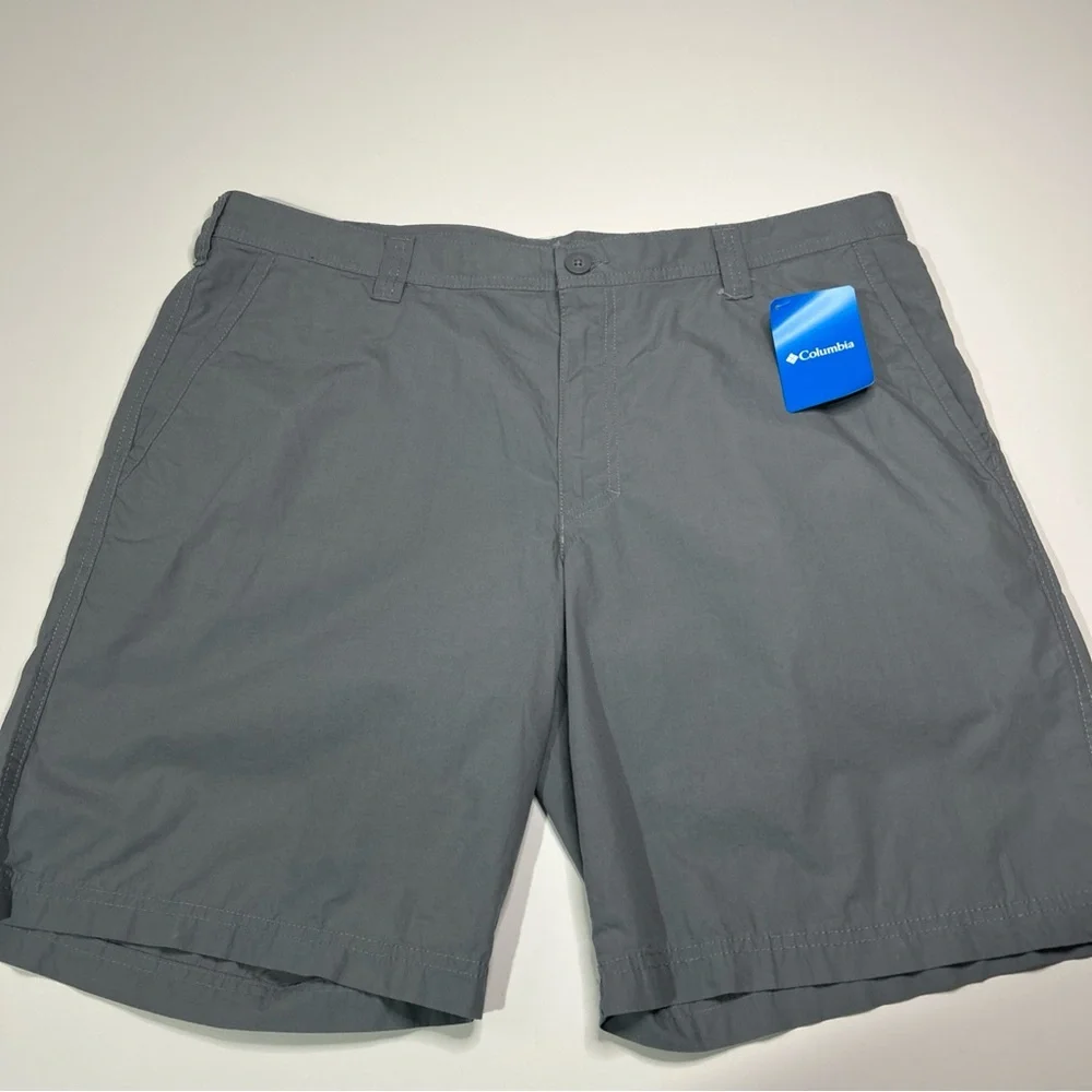 NEW Columbia Cotton Shorts Men’s 40 Gray Blue Casual Classic Outdoors NWT